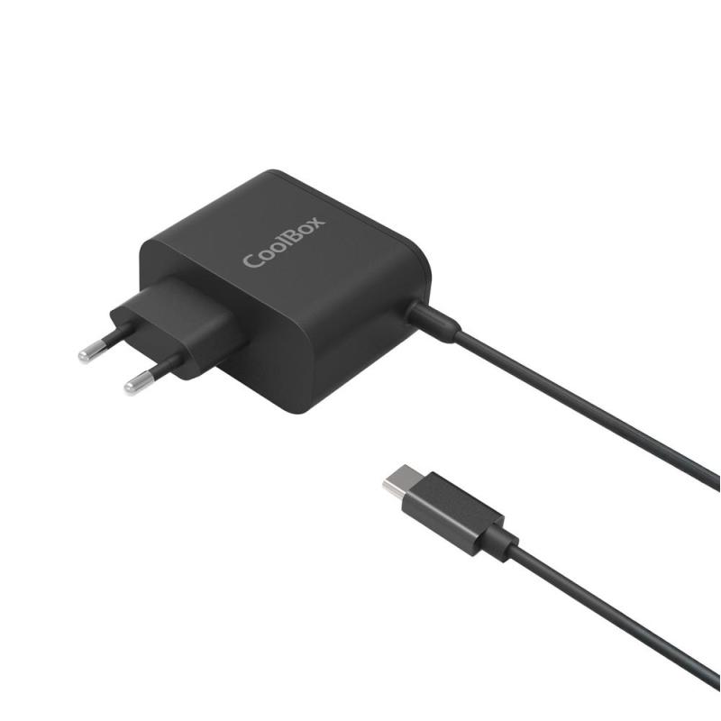 Adaptador cargador rapido de corriente coolbox gan usb - c 65w