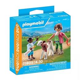 Playmobil - granjera con ternero