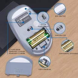 Raton inalambrico ewent ew3243 negro - gris
