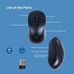 Raton inalambrico ewent ew3218 negro