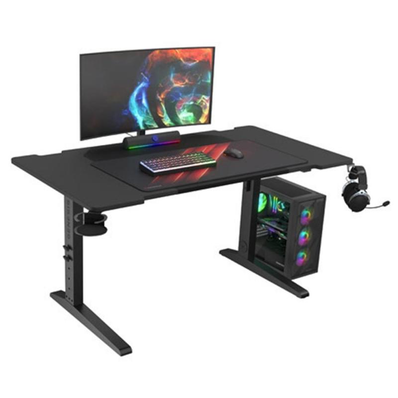 Mesa gaming genesis holm modular 140 rgb negro 140x75 cm
