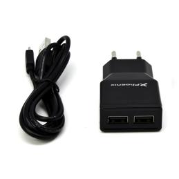 Cargador usb 5v 2 salidas 2a con cable micro usb