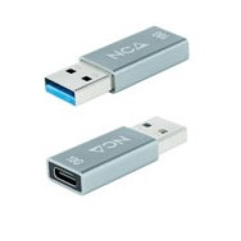 Adaptador usb - c a usb - a nanocable negro - hembra - macho gen2 10gb