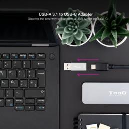 Adaptador usb - c a usb - a nanocable negro - hembra - macho gen2 10gb