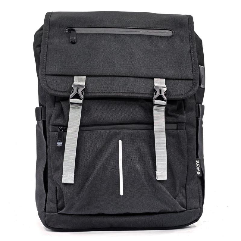 Mochila unisex ewent vintage para portatil 16.1 pulgadas negra