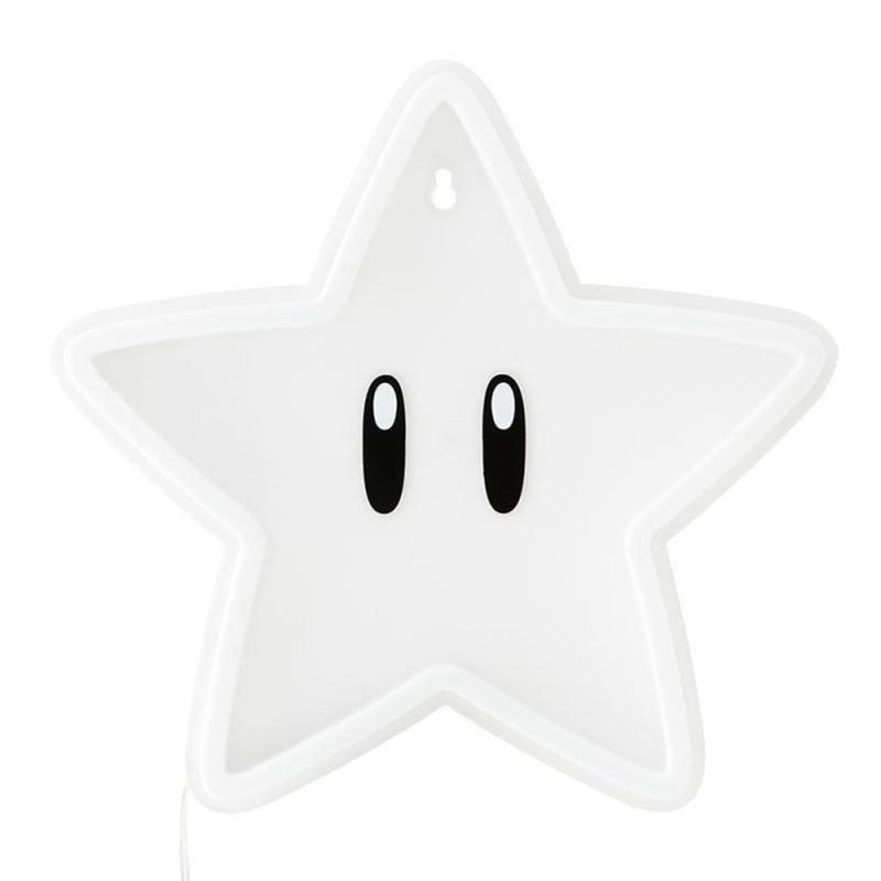 Luz neon pared paladone super mario bros super estrella