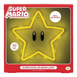 Luz neon pared paladone super mario bros super estrella