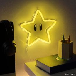 Luz neon pared paladone super mario bros super estrella