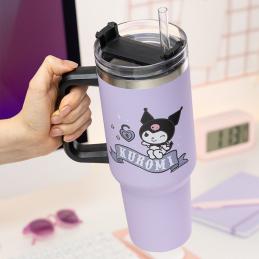 Vaso aislante paladone sanrio kuromi y pajita hello kitty 900ml