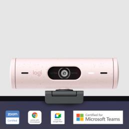 Webcam logitech brio 500 rosa full hd - usb tipo c