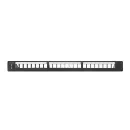 Patch panel lanberg 24 puertos 1u rack 19 pulgadas organizador modulos keystone negro