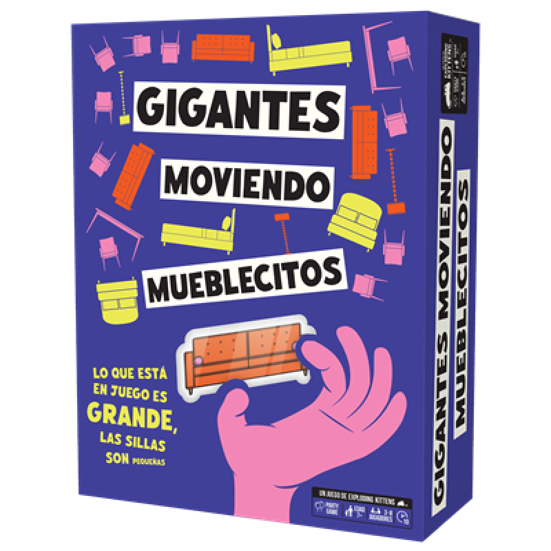 Juego de mesa gigantes moviendo mueblecitos