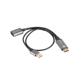 Adaptador 4k hdmi - usb tipo a a displayport lanberg 20cm - macho - hembra
