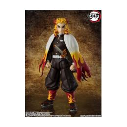 Kyojuro rengoku figura 15 cm demon slayer: kimetsu no yaiba sh figuarts