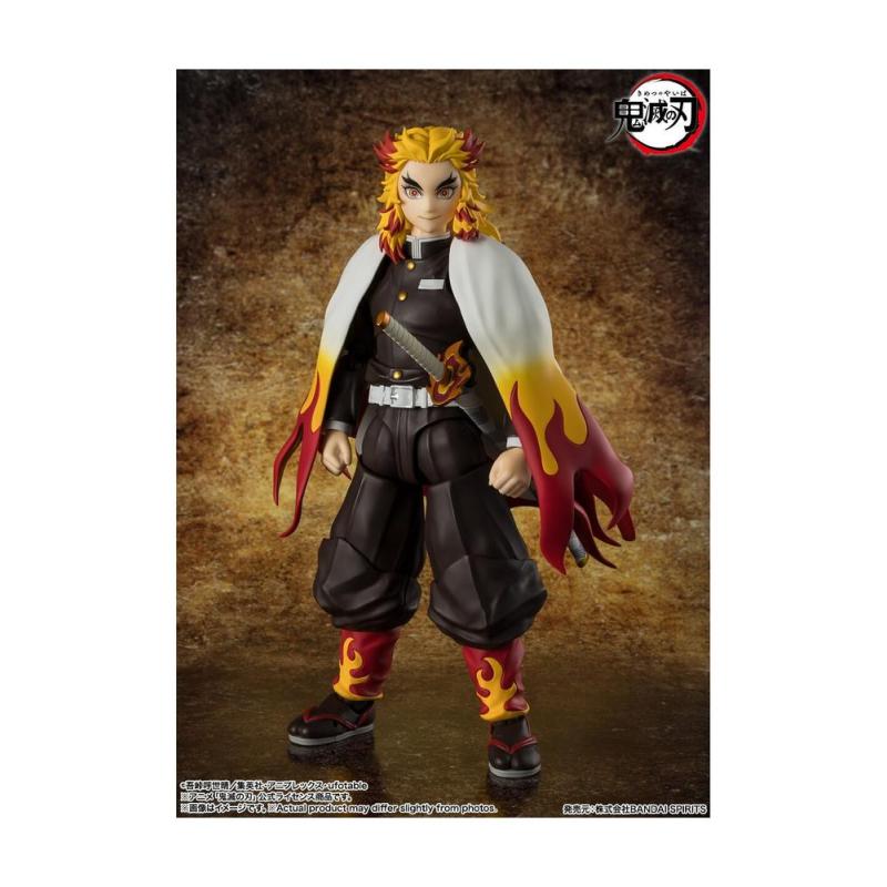 Kyojuro rengoku figura 15 cm demon slayer: kimetsu no yaiba sh figuarts