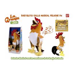 Peluche musical la granja de zenón gallo bartolito