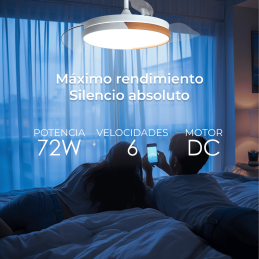 Yoevu - nature white ventilador de techo con luz led motor dc | 3 tónalidades de color|6 velocidades |temporizador |función vera