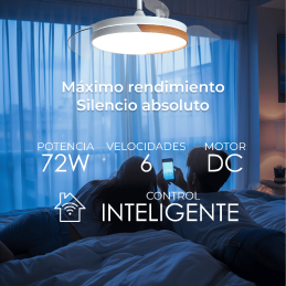 Yoevu - nature white wifi ventilador de techo con luz led motor dc compatible con alexa | 3 tónalidades de color regulable en in