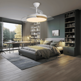 Yoevu - nature white wifi ventilador de techo con luz led motor dc compatible con alexa | 3 tónalidades de color regulable en in