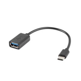 Adaptador usb tipo c a usb tipo a lanberg 15cm - macho - hemra - negro