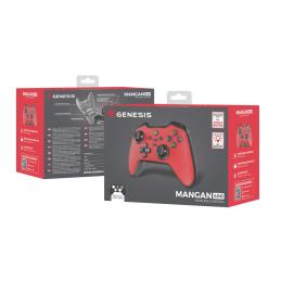 Gamepad genesis mangan 400 inalambrico para pc - switch - mobile rojo