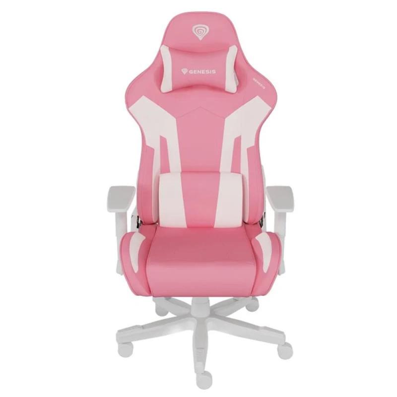 Silla gaming genesis nitro 710 gaslift 4 150kg rosa - blanco